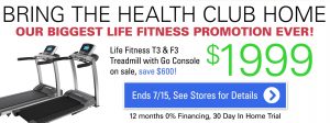 Life Fitness Treadmill Sale