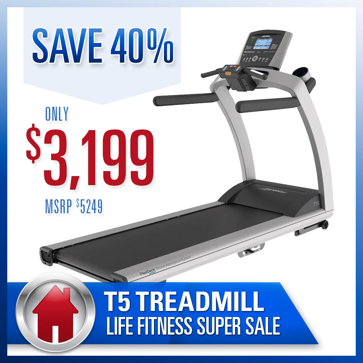 Life Fitness T5 Series Treadmill with Go console At Home Fitness