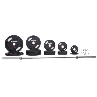 Inspire Fitness 300 LB (2.5-45 LB) URETHANE OLYMPIC SET WITH CHROME BAR