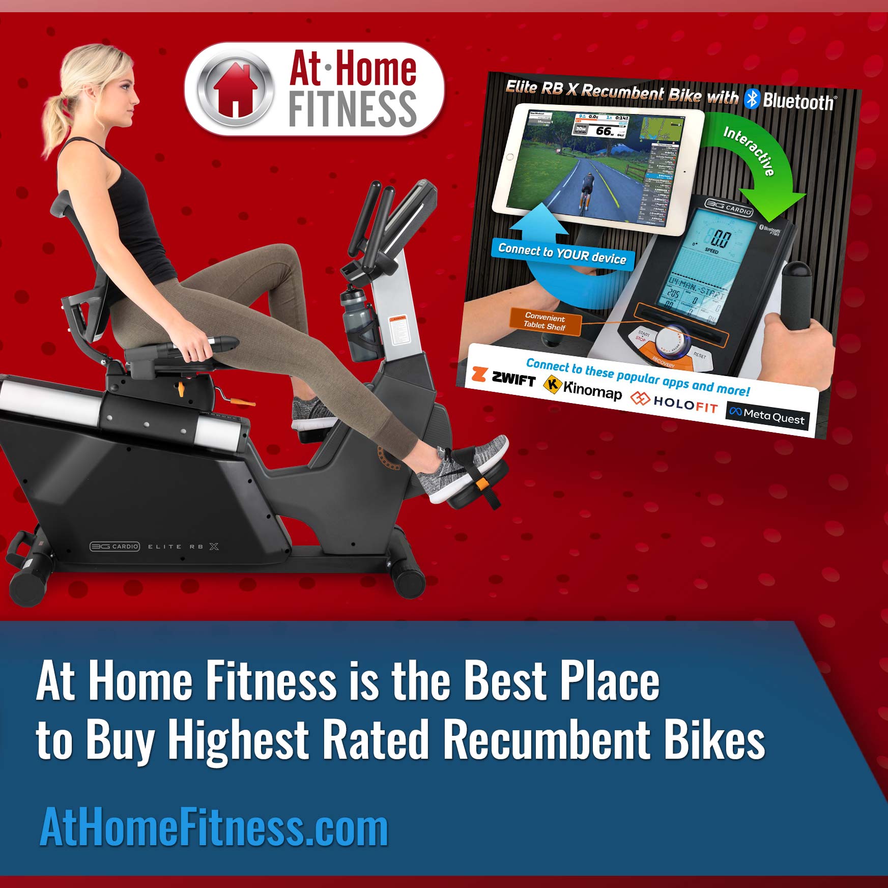 At Home Fitness is best place to buy highest rated recumbent bikes