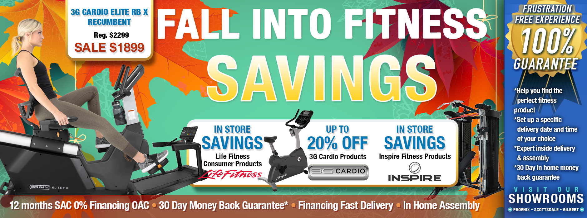 Fall ad for At Home Fitness, advertising a few items on sale